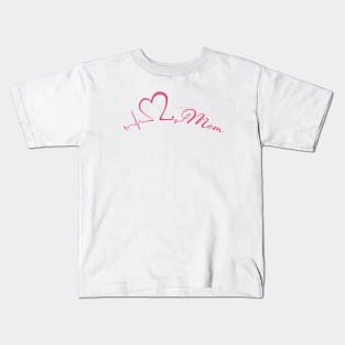 Love Mom Heartbeat Daughter T Shirts Kids T-Shirt